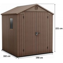 KETER DARWIN 6 x 6 záhradný domček, 190 x 182 x 221 cm, hnedý 17210353