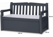 KETER EDEN GARDEN BENCH 265L Úložná lavica 140 x 60 x 84 cm, grafit/sivá 17190198