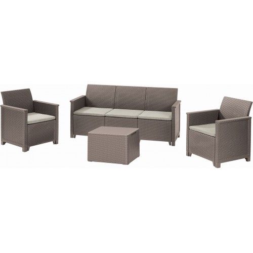 KETER ELODIE 3 SEATER Set záhradný s úložným stolom, cappuccino/béžová17212057