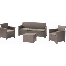 KETER EMMA 3 SEATER Set záhradný s úložným stolom, cappuccino/piesková 17212057
