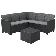 KETER ELODIE CORNER 5 SEATER Set záhradný s úložným stolom, grafit/sivá 17210776