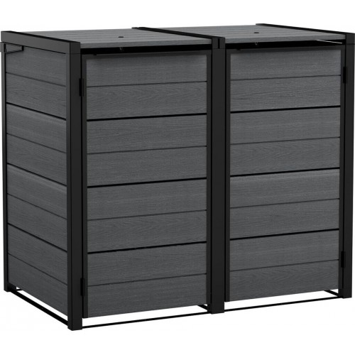 KETER HIDE AWAY 2x240L Skrinka na popolnice, 138,1 x 84,3 x 121,2 cm, sivá 17213790