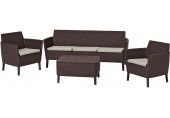 KETER SALEMO 3 SEATER Set záhradný, hnedá/béžová 17205990