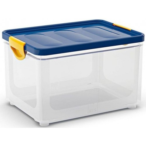 KIS CLIPPER BOX L 33L 47x33,5x28,5cm transparentný/modré veko KIS CLIPPER BOX L 33L 47x33,5x28,5cm transparentný/modré veko