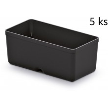 Kistenberg UNITE BOX Sada 5 plastových boxov na náradie, 11x5,5x13,2cm, čierna KBS115