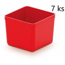 Kistenberg UNITE BOX Sada 7 plastových boxov na náradie, 5,5x5,5x16,5cm, červená KBS55