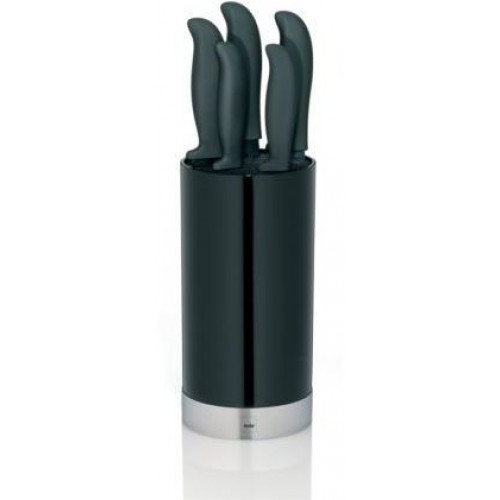 KELA Sada kuchynských nožov 5 ks v stojane Acid čierna KL-11287 KELA Sada kuchynských nožov 5 ks v stojane Acid čierna KL-11287