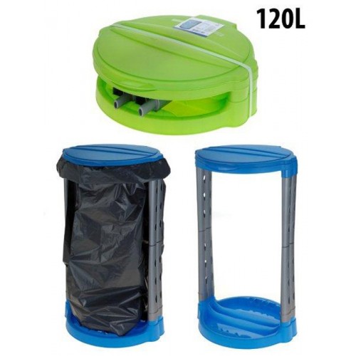 KAISERHOFF Stojan s poklopom plastový na vrecia 120 l, zelený KO-Y54910050zele