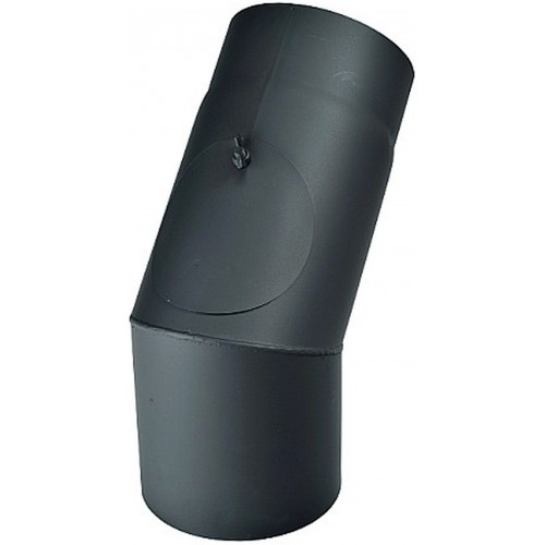 Koleno dymovodu s čistiacim otvorom 120mm 45 ° (2) čierne