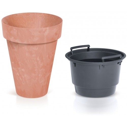 Prosperplast CUBE SLIM BETON Effect Kvetináč s vkladom 46,1cm, 55l, terakota DCUS460E Prosperplast CUBE SLIM BETON Effect Kvetináč s vkladom 46,1cm, 55l, terakota DCUS460E