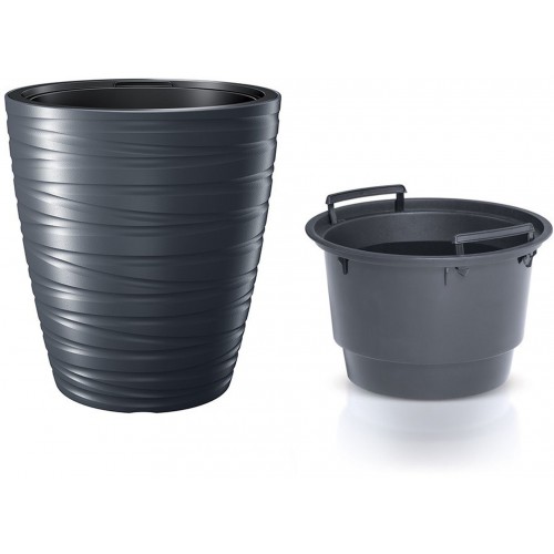 Prosperplast MAZE Kvetináč s vkladom 29,6cm, antracit DBMZ300