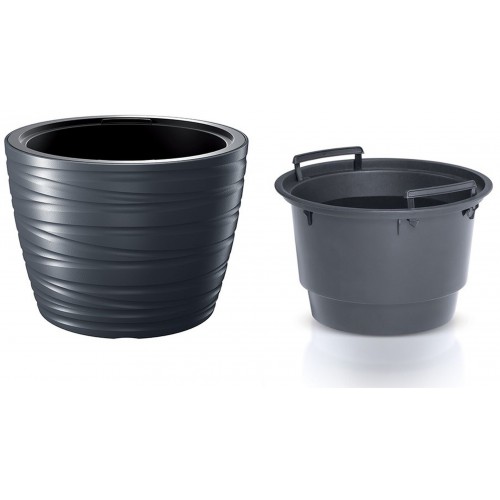 Prosperplast MAZE Kvetináč nízky s vkladom 47,5 cm, antracit DLMZ500 Prosperplast MAZE Kvetináč nízky s vkladom 47,5 cm, antracit DLMZ500