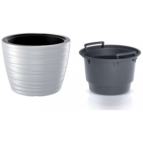 Prosperplast MAZE Kvetináč nízky s vkladom 47,5 cm, biela DLMZ500