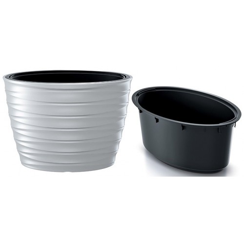 Prosperplast FREZE Kvetináč oválny s vkladom 59,3cm, biela DBFEE600 Prosperplast FREZE Kvetináč oválny s vkladom 59,3cm, biela DBFEE600