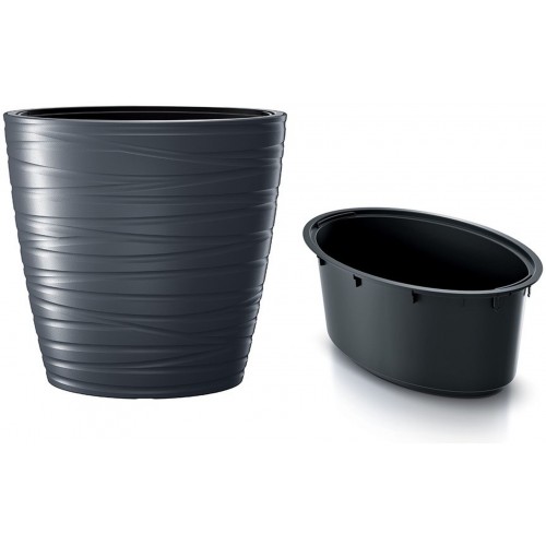 Prosperplast MAZE Kvetináč oválny vysoký s vkladom 58,5cm, antracit DPMZE600 Prosperplast MAZE Kvetináč oválny vysoký s vkladom 58,5cm, antracit DPMZE600