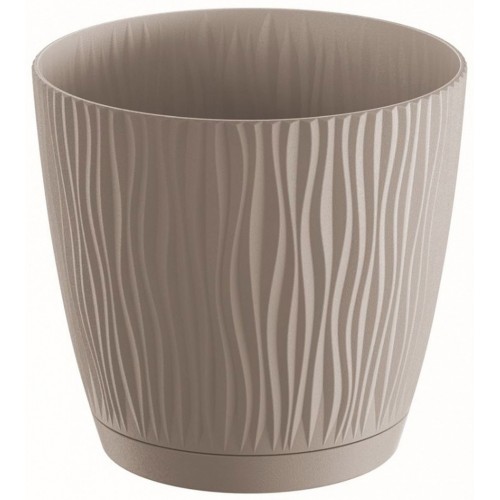 PROSPERPLAST SANDY P Kvetináč s miskou 18,8 cm, mocca DSY190P PROSPERPLAST SANDY P Kvetináč s miskou 18,8 cm, mocca DSY190P