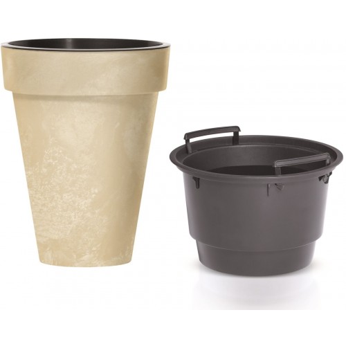 Prosperplast CUBE SLIM BETON Effect Kvetináč s vkladom 46,1cm, 55l, krem DCUS460E Prosperplast CUBE SLIM BETON Effect Kvetináč s vkladom 46,1cm, 55l, krem DCUS460E