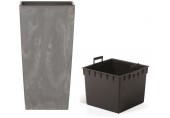 Prosperplast URBI SQUARE EFFECT Kvetináč 19,5 cm, marengo DURS200E