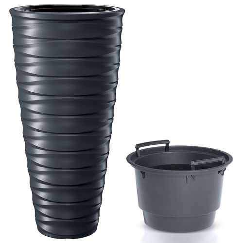 Prosperplast FREZE Kvetináč vysoký s vkladom 38,3cm, antracit DHFE400 Prosperplast FREZE Kvetináč vysoký s vkladom 38,3cm, antracit DHFE400