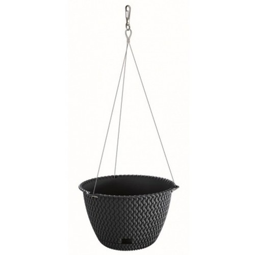 Prosperplast SPLOFY ROUND WS Závesný kvetináč 23 cm, antracit DSPW230S