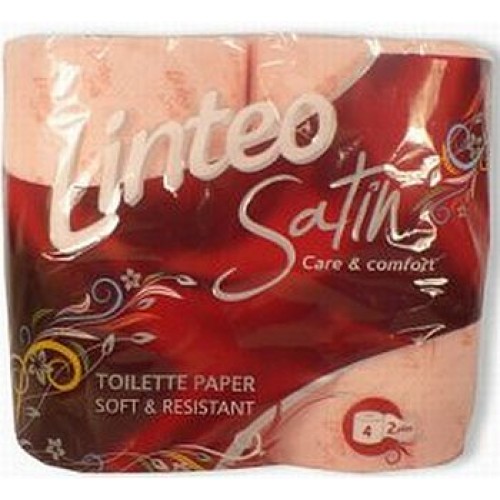 LINTEO SATIN Toaletný papier 4 kotúče, ružový, 2-vrstvový 20689