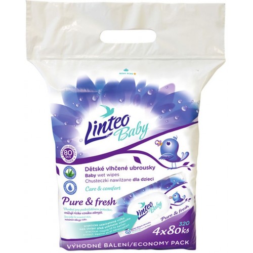 LINTEO BABY Vlhčené obrúsky 80ks 3+1 25759