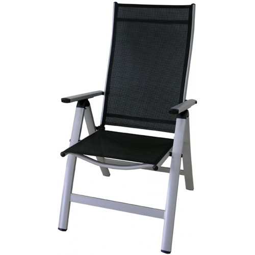 SUN GARDEN LONDON polohovacie kreslo, strieborná / čierna 67/101