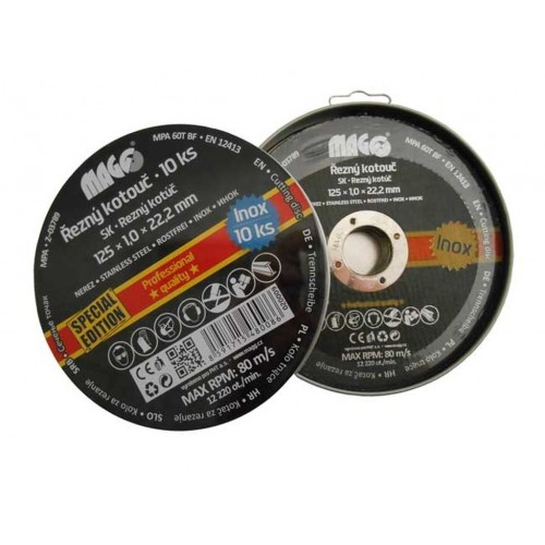 MAGG rezné kotúče 125x1,0x 22,2 mm špeciálna edícia 10 ks 020009