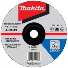Makita A-80949 brúsny kotúč 180x6x22mm oceľ