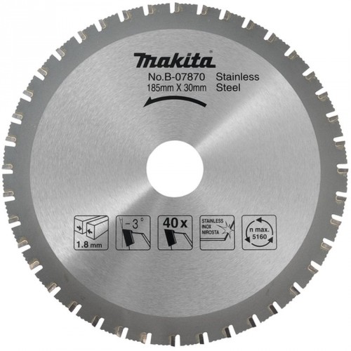 Makita pílový kotúč nerez 185mm B-07870 Makita pílový kotúč nerez 185mm B-07870