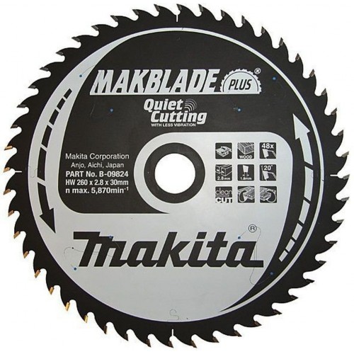 Makita B-08676 Pílový list kotúč na drevo 216 x 30 mm, 60