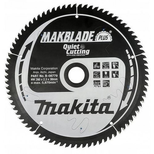 Makita B-08779 Makblade Plus pílový kotúč 260x30mm 80T