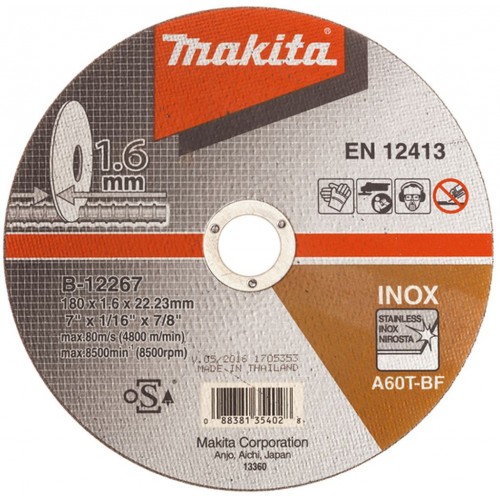 Makita B-12267 rezný kotúč 180x1,6x22mm nerez