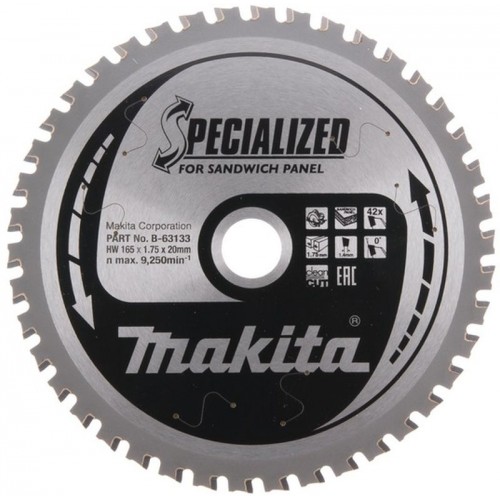 Makita B-63133 pílový kotúč na sendvičové panely 165x20mm 42Z