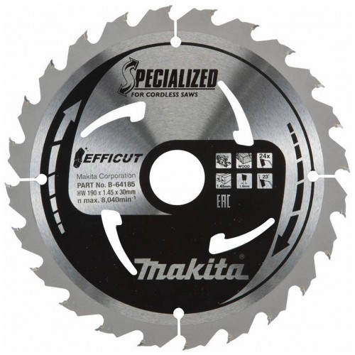 Makita B-64191 TCT pílový kotúč Efficut 190mmx30mm 24T =old B-64185