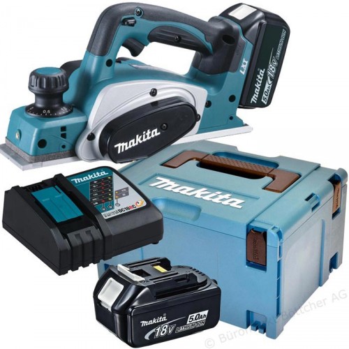 Makita DKP180RTJ Aku hoblík Li-ion (18V 2x5,0Ah) Makpac