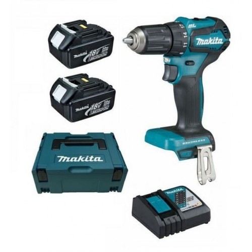 Makita Aku bezuhlíkový príklepový skrutkovač Li-ion 18V 2x aku 3,0 Ah, systainer DHP483RFJ