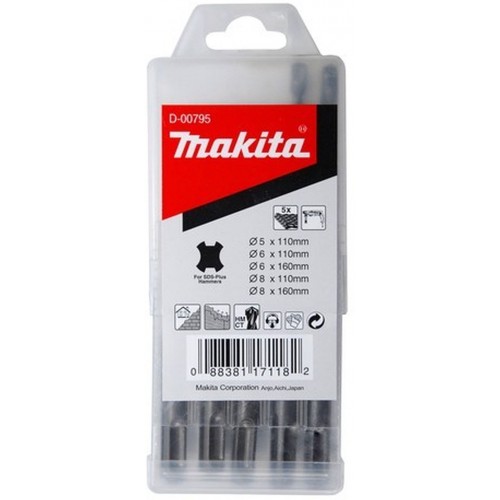 Makita D-00795 SDS-Plus sada vrtákov 5/6/8x110, 6/8x160 5 ks