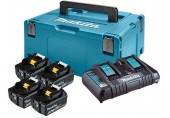 Makita 198091-4, Sada Li-ion LXT 18V 4xBL1860B + DC18RD dvojnabíječka + Makpac 3