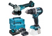 Makita DLX2179TJ1 Aku Sada DGA504Z + DHP484Z + 2x Aku BL1850B v Makpac kufri