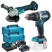 Makita DLX2179TJ1 Aku Sada DGA504Z + DHP484Z + 2x Aku BL1850B v Makpac kufri
