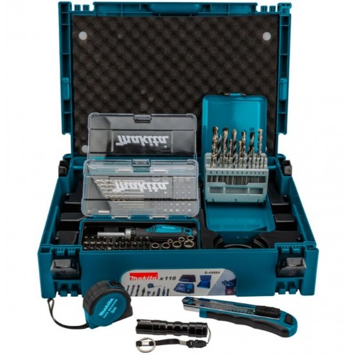Makita B-49884 Sada vrtákov a bitov 116ks v kufri Makpac
