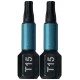 Makita B-63666 Torzná bit 1/4" Impact Black T15, 25mm/2ks