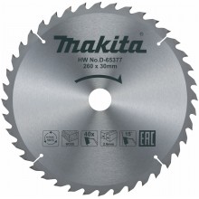 Makita D-65377 Pílový kotúč na drevo 260mm x 30mm, 40 zubov