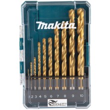 Makita D-72849 Sada vrtákov do kovu HSS-TiN, 1-10mm (po 1), 10ks