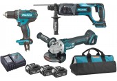 Makita DLX3078TX1 Aku sada DGA504+DHR241+DDF482 Li-ion LXT 18V (3x5,0Ah+DC18RC)