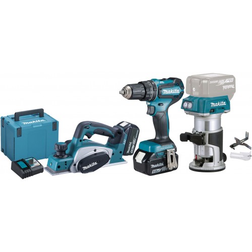 Makita DLX3116TJ Aku sada DHP485Z+DRT50Z+DKP180Z Li-ion LXT 18V (2xBL1850B+DC18RC+MAKPAC)