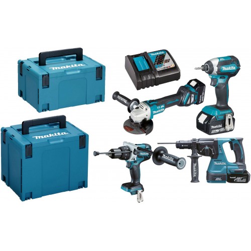 Makita DLX4104TJ1 Aku sada DGA513+DHR243+DHP481+DTD153 Li-ion LXT 18V