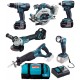 Makita DLX6076T Aku sada 18V (DHP458 +DGA504 +DJR181 +DHS680 +DTD146+3xBL1850B +DC18RC