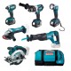 Makita DLX6046 Aku set DGA452Z+DHP458Z+DJR186Z+DML802+DSS610Z+DTD152Z+195584-2+3xBL1830B